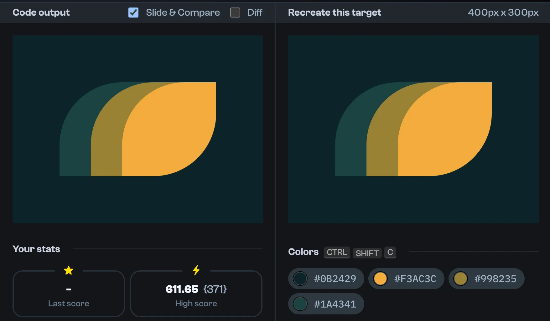 screenshot of challenge from CSS Battle