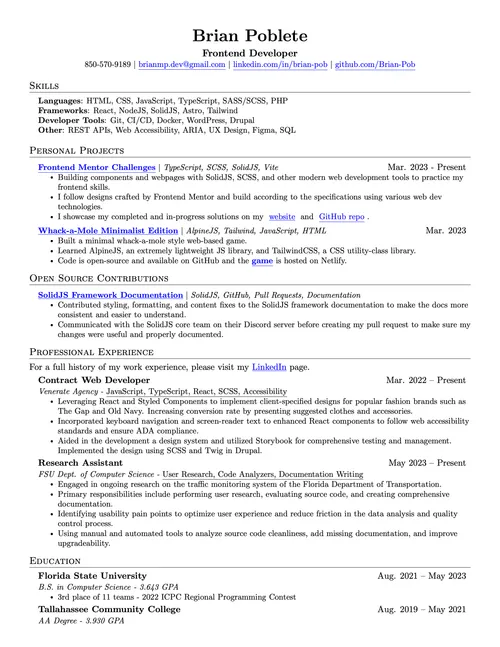 Brian Poblete - Resume Download